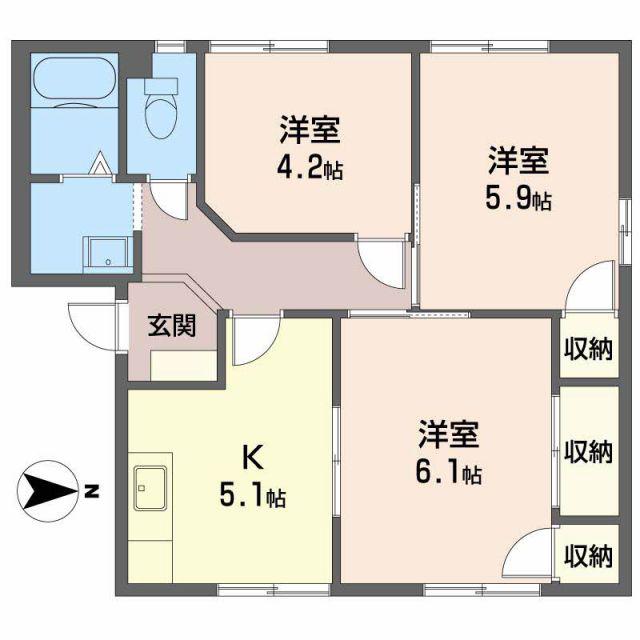 フレグランス前町(3K/1階)の間取り写真