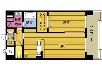 GRAND JADE都町(1LDK/8階)の間取り写真
