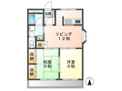 グランシャリオ96(2LDK/4階)の間取り写真