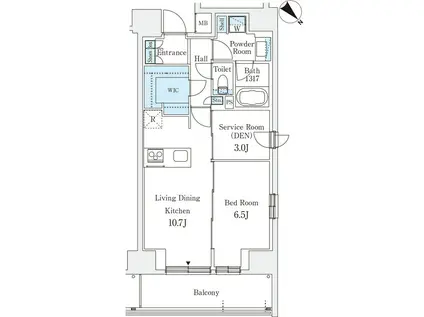 リテラス西日暮里(1SLDK/10階)の間取り写真