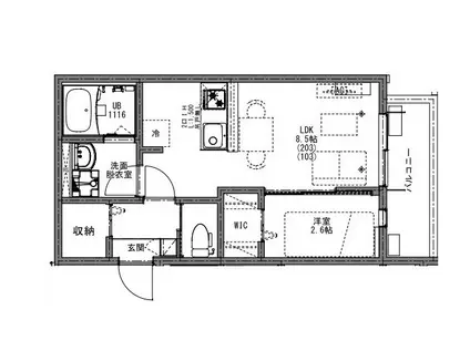 KEIAI RESIDENCE 大和田(1LDK/1階)の間取り写真