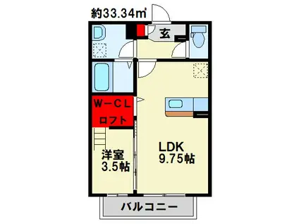 アルタヴィラ(1LDK/2階)の間取り写真