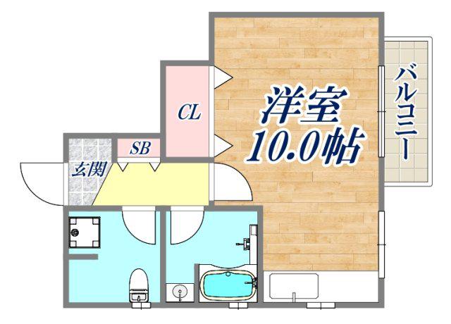 新山本マンション(ワンルーム/1階)の間取り写真