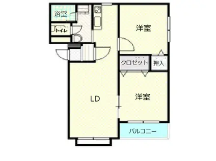 ベルシャルマンII(2LDK/2階)の間取り写真