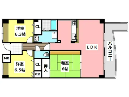 セレッソ(3LDK/2階)の間取り写真