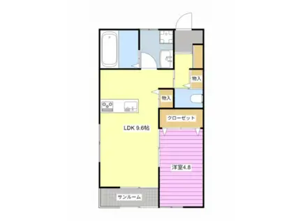 エルガーデン幸(1LDK/2階)の間取り写真