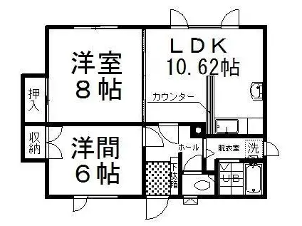 ウエスト219(2LDK/2階)の間取り写真