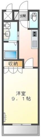 パークヒルズ庄町(1K/5階)の間取り写真