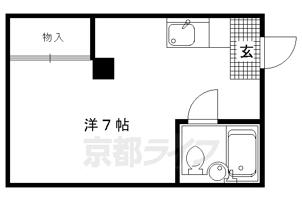 カスティロレヴィII(ワンルーム/2階)の間取り写真