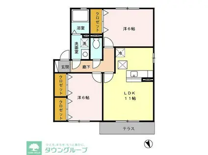 サンモール町田I(2LDK/1階)の間取り写真