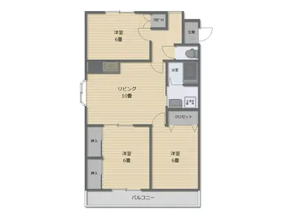 サンフローラ(3LDK/3階)の間取り写真