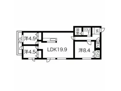 ル・シエルII(3LDK/1階)の間取り写真
