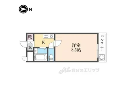 ヴィエンシャトレー小池(1K/6階)の間取り写真