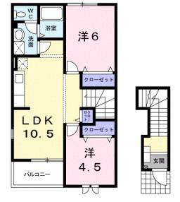 プロメナーデ(2LDK/2階)の間取り写真