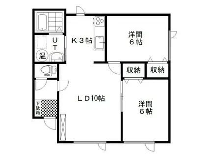 ひまわり館(2LDK/1階)の間取り写真