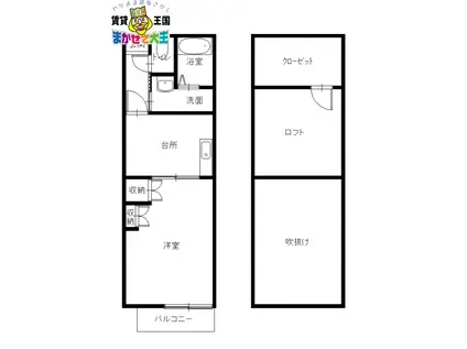 PRESIOUS GARDEN 愛宕(1SK/2階)の間取り写真