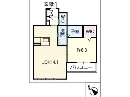 シエル アベニュー(1LDK/2階)の間取り写真