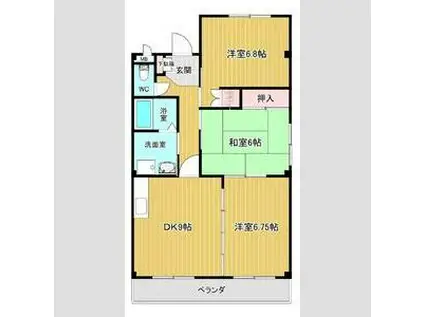 ロジュマンK(3DK/2階)の間取り写真