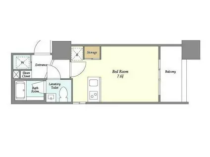 プラシア北千住(ワンルーム/6階)の間取り写真