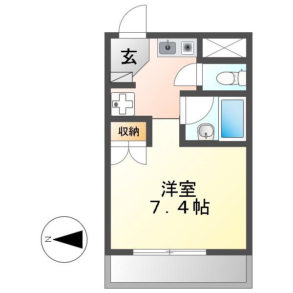 TOWNみやび(1K/3階)の間取り写真