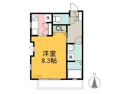 ベルコリーヌ八事山(1K/2階)の間取り写真