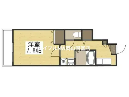 CREST(1K/1階)の間取り写真