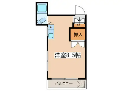 ケンハイム(ワンルーム/3階)の間取り写真