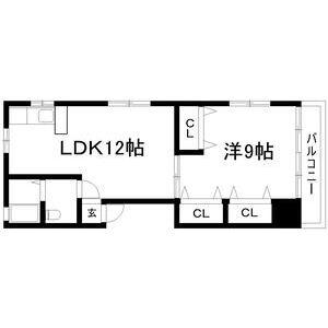 カモットイーズ(1LDK/2階)の間取り写真