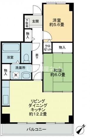 プラージュ司(2LDK/1階)の間取り写真