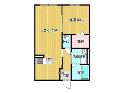 ユーフォリア平佐(1LDK/1階)の間取り写真