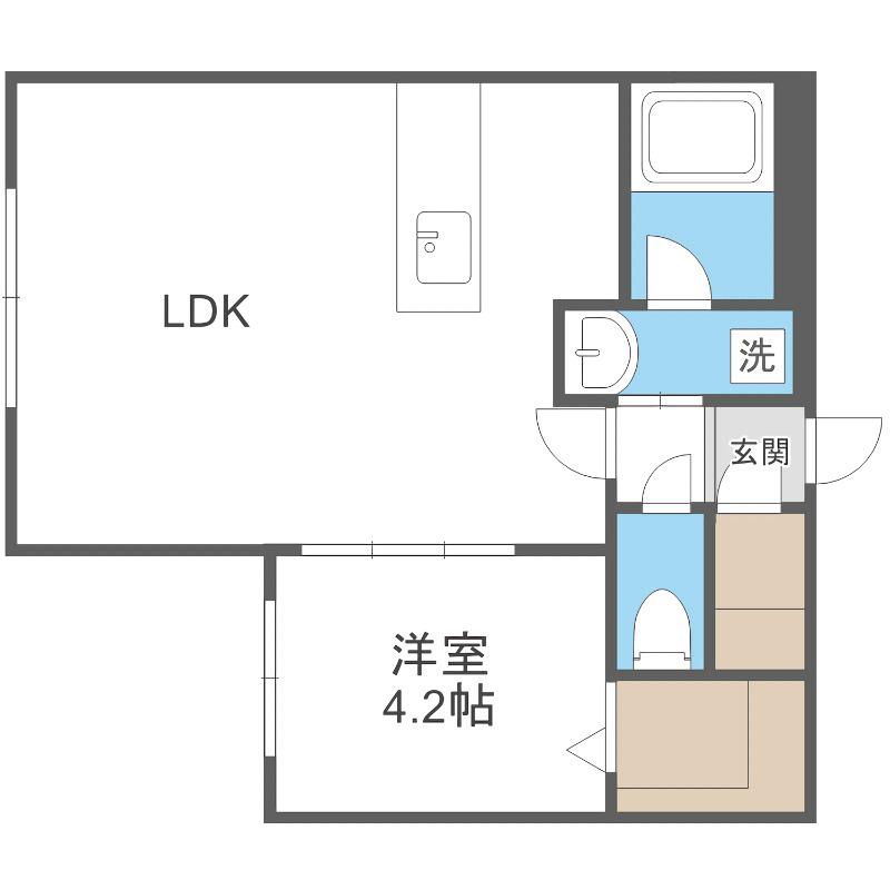 カレラ学園前(1LDK/3階)の間取り写真