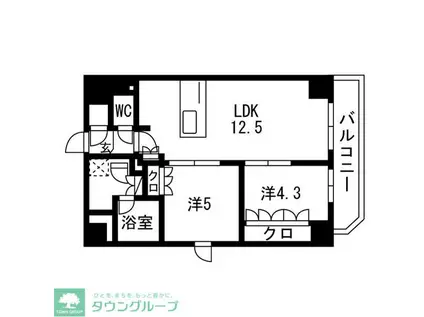 TRADIS両国III(2LDK/5階)の間取り写真