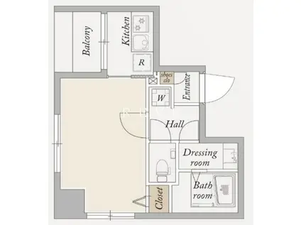 KDXレジデンス秋葉原II(1K/4階)の間取り写真