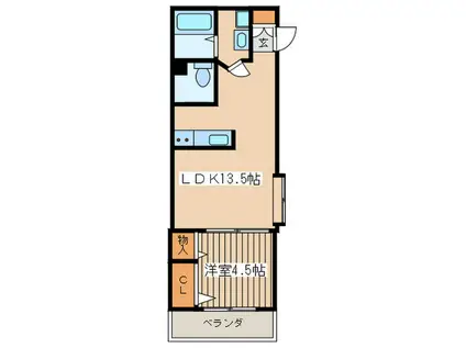 WEALTHY 長谷(1LDK/3階)の間取り写真