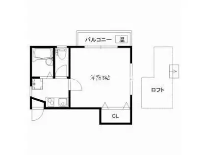 パークサイド野間(1K/3階)の間取り写真