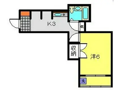 フローラスクエア(1K/2階)の間取り写真