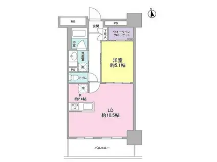 スタイリオ品川中延(1LDK/11階)の間取り写真