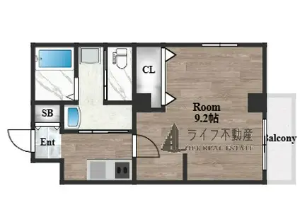 エヌエムトラントシス(1K/2階)の間取り写真