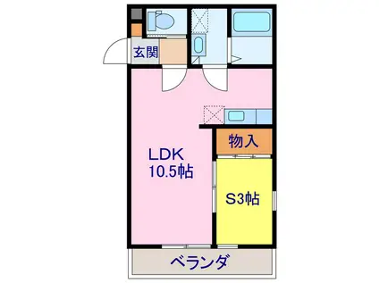 M壱番館(1LDK/2階)の間取り写真