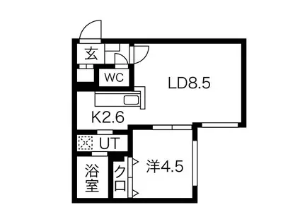 YS HOKUDAINISHI(1LDK/1階)の間取り写真