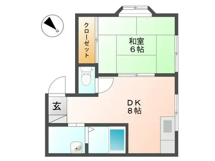 北浅井ハイツ(1DK/2階)の間取り写真