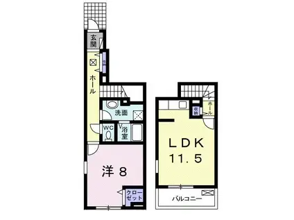 パストラール ライツIII(1LDK/1階)の間取り写真