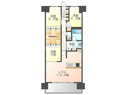 HONOKUNI RESIDENCE(3LDK/5階)の間取り写真