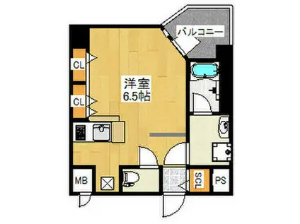 ブランTAT西宮II(1K/4階)の間取り写真