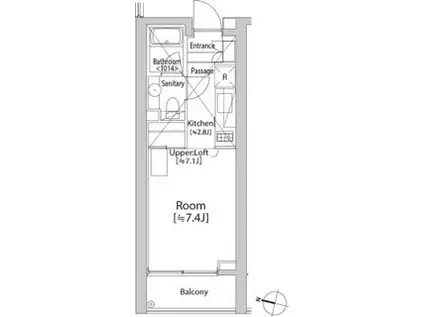 カスタリア渋谷櫻丘 2階(1K/2階)の間取り写真