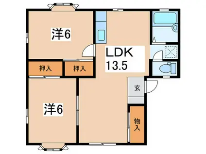 フジメゾンA(2LDK/1階)の間取り写真