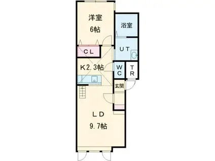 ビバーチェ(1LDK/2階)の間取り写真