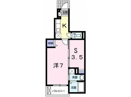 メゾン ド ペルレ 住村 I(1SK/1階)の間取り写真