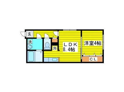 ラプレッツァグルーN12(1LDK/3階)の間取り写真