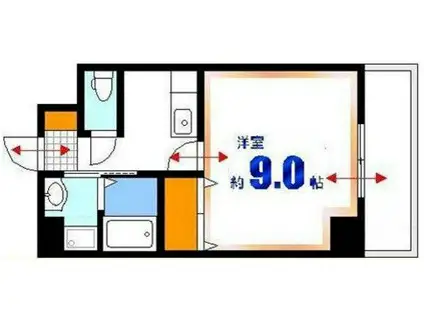 パストラーレ羽衣(1K/5階)の間取り写真